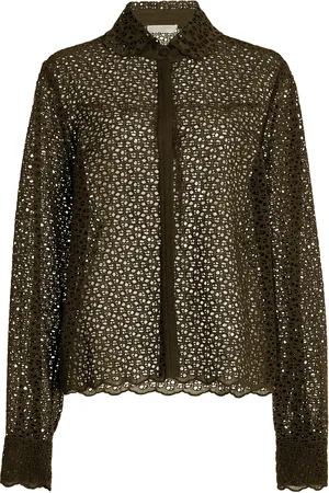 ULLA JOHNSON Abbott Eyelet Cotton Blouse, , US 14