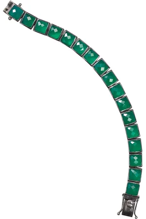 Nakard Large Tile Sterling Silver Onyx Tennis Bracelet, , OS, , Gifts For Her