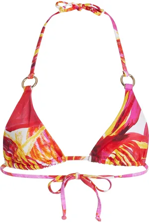 Louisa Ballou Mini Ring Printed Bikini Top, , XS