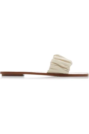 Staud Nina Ruched Leather Slide Sandals, , IT 37