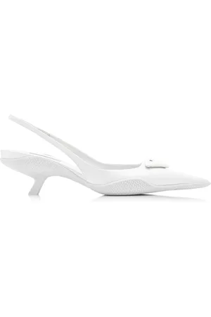 Prada Logo-Detailed Leather Slingback Pumps, , IT 36