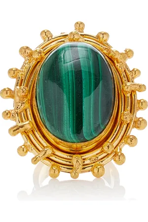 Sylvia Toledano Stone Dots 22k Gold-Plated Malachite Ring, , OS, , Gifts For Her