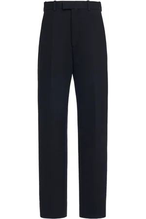 Bottega Veneta Cotton-Blend Melange Straight-Leg Pants, , IT 38