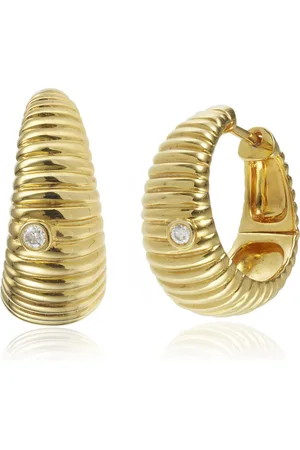 YVONNE LÉON 9K Diamond Hoop Earrings, , OS, , Gifts For Her