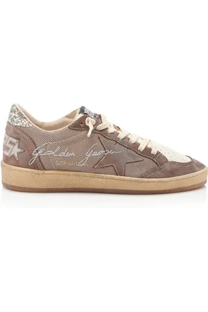 Golden Goose Ball Star Glittered Leather-Trimmed Mesh Sneakers, , IT 35