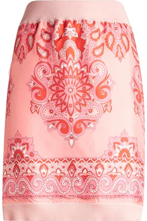 Etro Knit-Trimmed Silk Mini Skirt, , IT 40