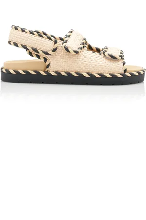Bottega Veneta Jack Raffia Slingback Sandals, , IT 37