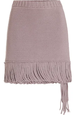 Diotima Drapers Cotton Fringe Knit Mini Skirt, , 1