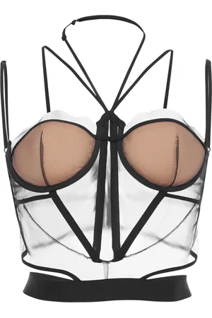 Nensi Dojaka Sheer Corset Top, , XS