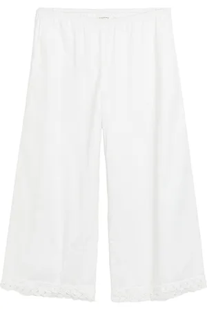 By Malene Birger Luisa Embroidered Organic Cotton Wide-Leg Pants, , EU 32