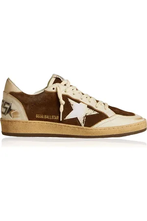Golden Goose Ballstar Flocked-Detailed Suede Sneakers, , IT 36