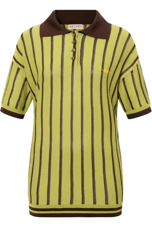SIEDRES Rounes Striped Knit Polo Top, , XXS