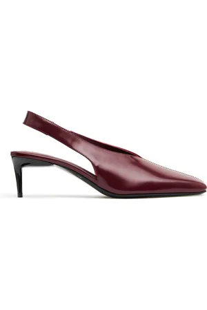 St Agni Square Toe Slingback Leather Pumps, , IT 37