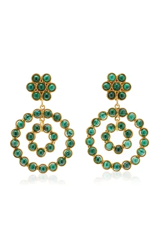Sylvia Toledano Flower Candies Malachite 22K Gold-Plated Earrings, , OS, , Gifts For Her