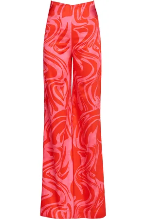 Silvia Tcherassi Andie Printed Silk Wide-Leg Pants, , XXL