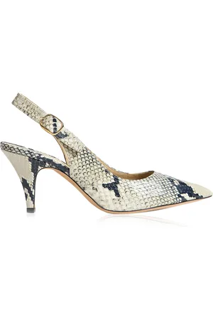 Khaite River Python-Effect Leather Slingback Pumps, , IT 41