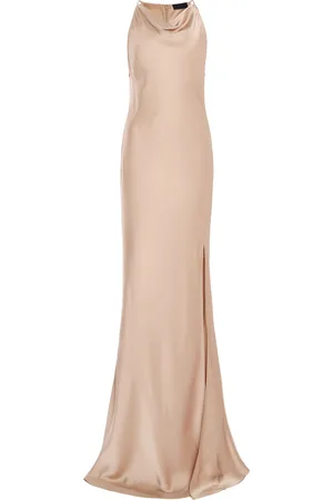 LAPOINTE Satin Halter Gown, , US 0