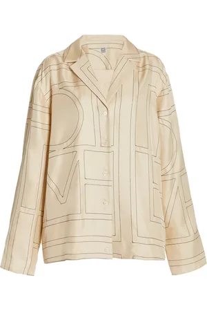 Totême Monogrammed Silk PJ Top, , EU 42