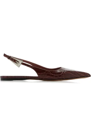 PARIS TEXAS Jessica Croc-Effect Leather Slingback Flats, , IT 36