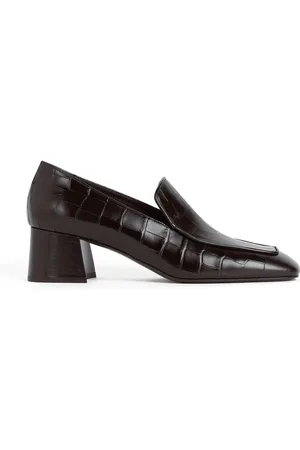 Totême Croc-Embossed Leather Loafer Pumps, , IT 36