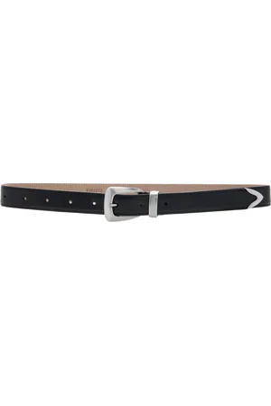 Khaite Benny Slim Leather Belt, , 70 cm