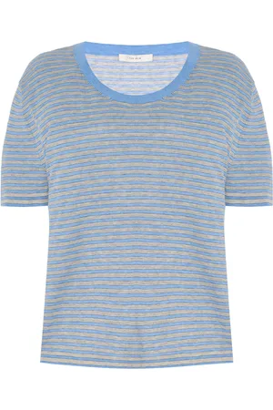 The Row Jansu Striped Cotton-Cashmere T-shirt, , L
