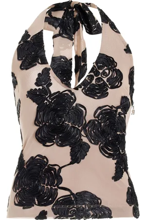 ROTATE Floral Mesh Halter Top, , EU 40