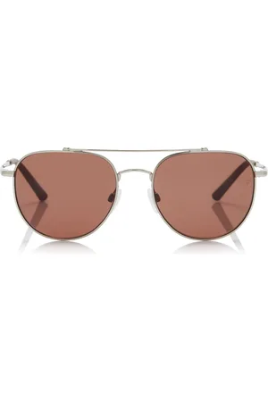 Oliver Peoples X Roger Federer R-10 Aviator-Frame Metal Sunglasses, , OS