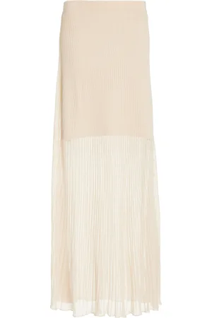Simkhai Gennie Sheer Knit-Plissé Maxi Skirt, , M