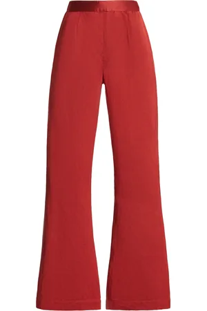 POSSE Tia High-Waisted Linen Flared-Leg Pants, , XS