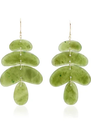 Ten Thousand Things Small Totem 18K Yellow Gold Jade Earrings, , OS, , Gifts For Her