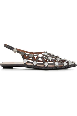 The Attico Grid Embellished Suede Slingback Flats, , IT 37