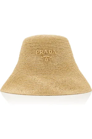 Prada Raffia Bucket Hat, , S