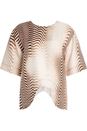 Niccolo Pasqualetti Onda Zebra-Printed Silk Twill Top, , XS