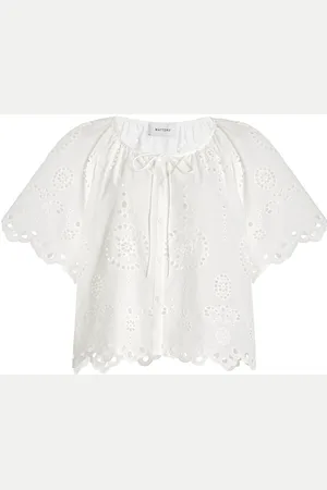 MATTEAU Broderie Anglaise Cotton Blouse, , 4