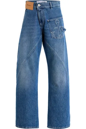 J.W.Anderson Strap-Detailed Rigid High-Rise Wide-Leg Jeans, , 27