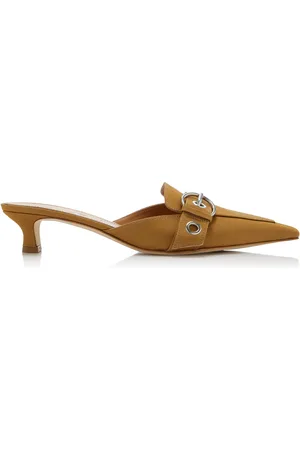 Aeyde Danielle Buckled Twill Mules, , IT 38