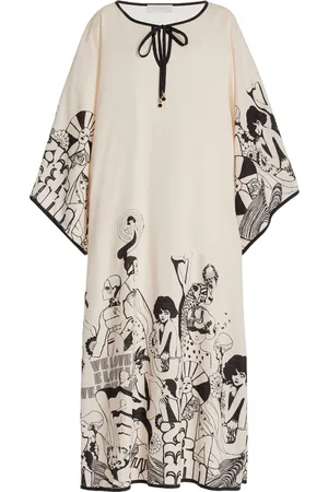 ZIMMERMANN Maxine Cotton Midi Kaftan Dress, , 0P