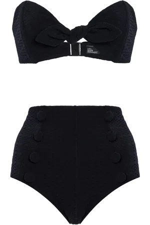Lisa Marie Fernandez Poppy Seersucker High-Waist Bikini, , XS