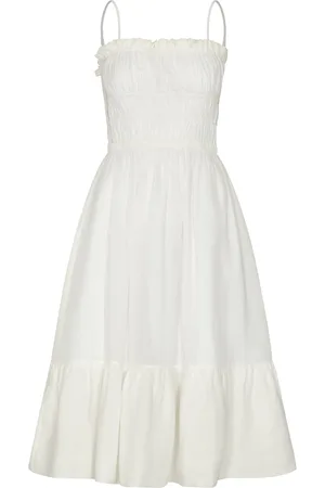 Andres Otalora Un Romance Gathered Linen Midi Dress, , US 6