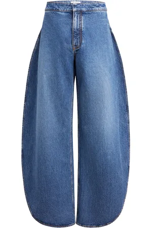 Alaïa Round Stretch Mid-Rise Wide-Leg Jeans, , FR 44