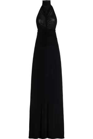 Atlein Ruched Halter-Neck Gown, , FR 42