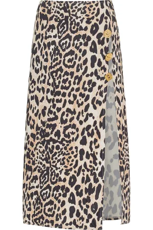 FRANCOISE Exclusive Emanuelle Buttoned Leopard-Print Midi Skirt, , FR 36