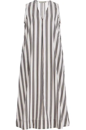 ASCENO The Nisha Cotton-Blend Midi Dress , /white, L