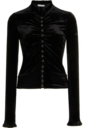 Paco rabanne Ruched Velvet Top, , FR 36