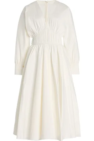 ALEXIS Viro Gathered Cotton-Blend Midi Dress, , XS