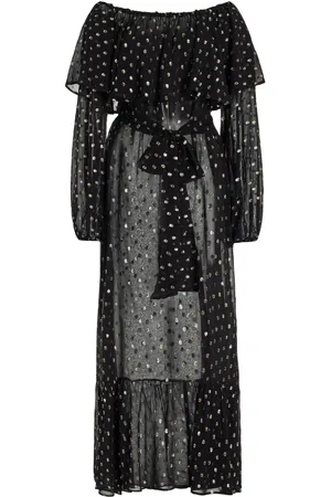 FRANCOISE Exclusive Mila Off-The-Shoulder Crepe Jacquard Maxi Dress, , FR 34