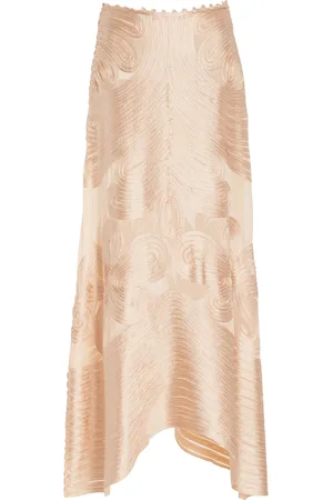 ULLA JOHNSON Kaelyn Ribbon-Embroidered Silk Maxi Skirt, , US 2