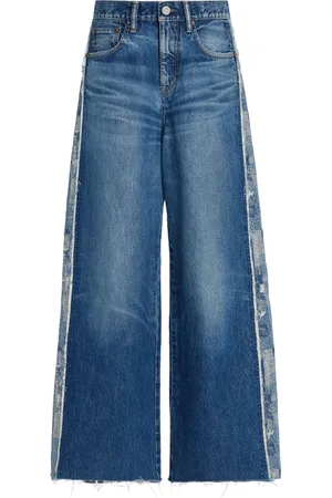 Moussy Doherty Jacquard-Detailed Rigid Low-Rise Wide-Leg Jeans, , 24