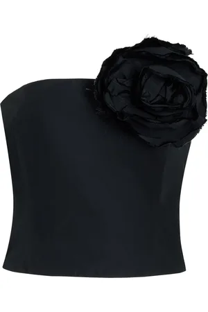 Bernadette Lena Rosette-Detailed Taffeta Corset Top, , FR 38